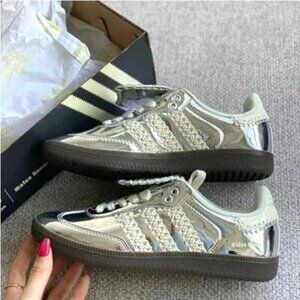 Adidas Samba x Wales Bonner Low Silver Metallic Sneakers